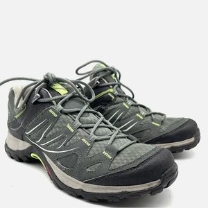 Size 5 Salomon Contagrip X Ultra Hiking Sneakers Shoes Gray Trail Style!